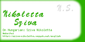 nikoletta sziva business card